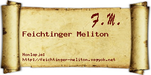 Feichtinger Meliton névjegykártya